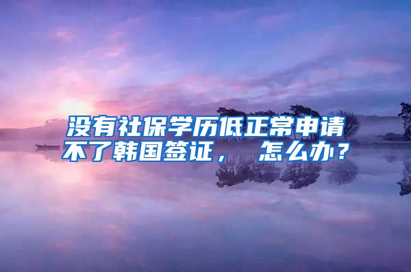 沒有社保學(xué)歷低正常申請不了韓國簽證， 怎么辦？