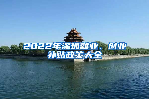 2022年深圳就業(yè)、創(chuàng)業(yè)補貼政策大全