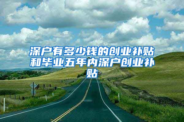 深戶有多少錢的創(chuàng)業(yè)補(bǔ)貼和畢業(yè)五年內(nèi)深戶創(chuàng)業(yè)補(bǔ)貼