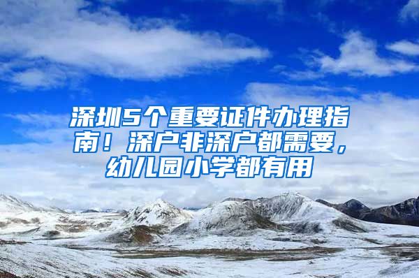 深圳5個(gè)重要證件辦理指南！深戶非深戶都需要，幼兒園小學(xué)都有用