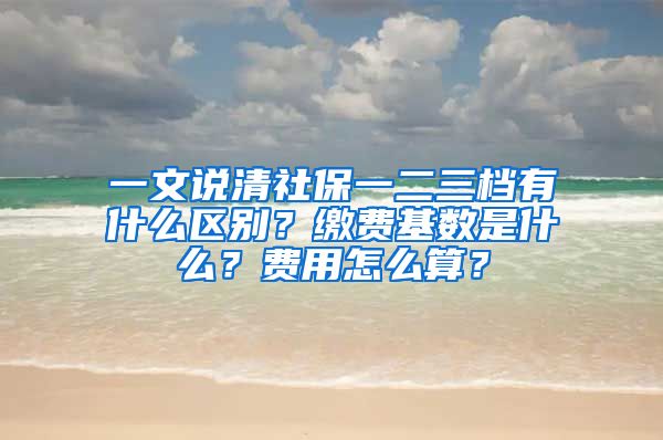 一文說(shuō)清社保一二三檔有什么區(qū)別？繳費(fèi)基數(shù)是什么？費(fèi)用怎么算？