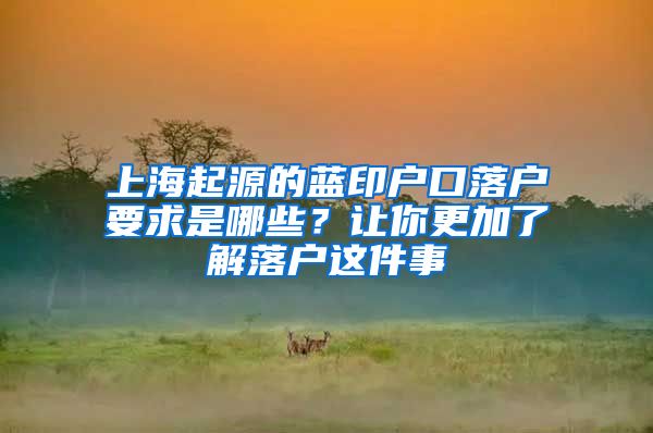 上海起源的藍(lán)印戶口落戶要求是哪些？讓你更加了解落戶這件事