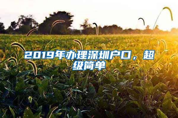 2019年辦理深圳戶口，超級簡單