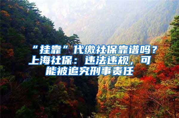 “掛靠”代繳社保靠譜嗎？上海社保：違法違規(guī)，可能被追究刑事責(zé)任