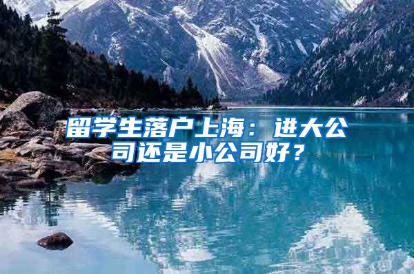 留學(xué)生落戶上海：進(jìn)大公司還是小公司好？