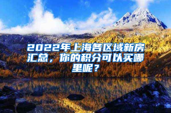 2022年上海各區(qū)域新房匯總，你的積分可以買哪里呢？