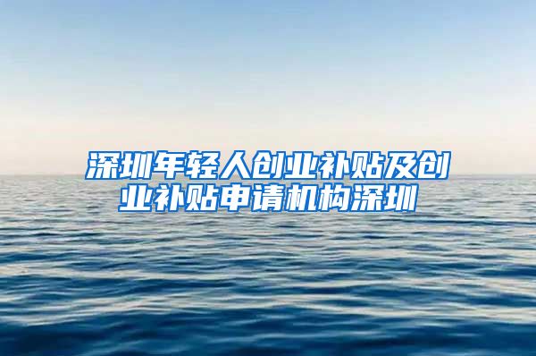 深圳年輕人創(chuàng)業(yè)補(bǔ)貼及創(chuàng)業(yè)補(bǔ)貼申請(qǐng)機(jī)構(gòu)深圳