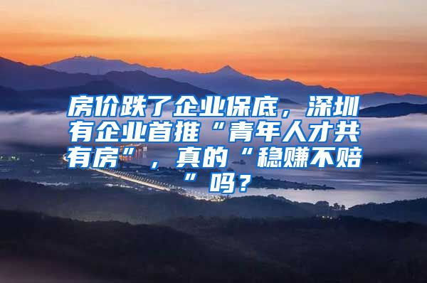 房價跌了企業(yè)保底，深圳有企業(yè)首推“青年人才共有房”，真的“穩(wěn)賺不賠”嗎？