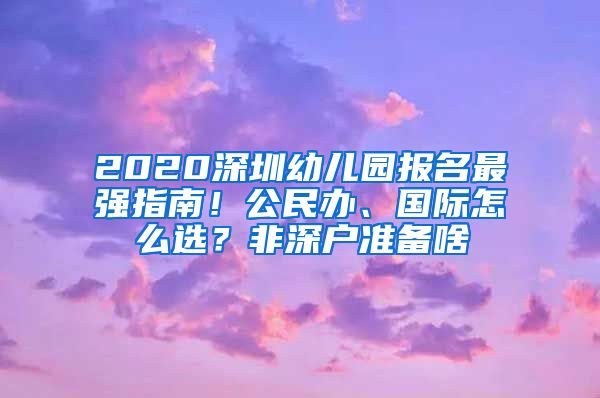 2020深圳幼兒園報(bào)名最強(qiáng)指南！公民辦、國(guó)際怎么選？非深戶準(zhǔn)備啥