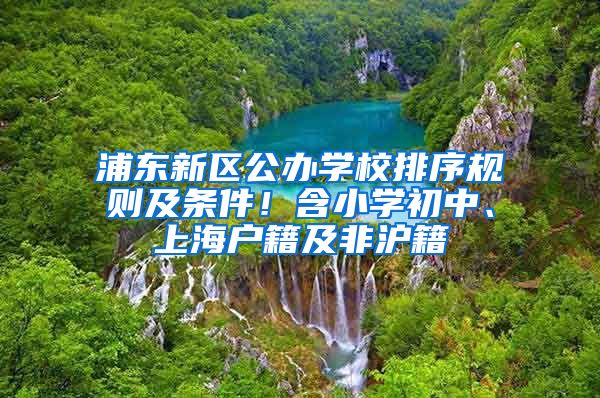 浦東新區(qū)公辦學校排序規(guī)則及條件！含小學初中、上海戶籍及非滬籍