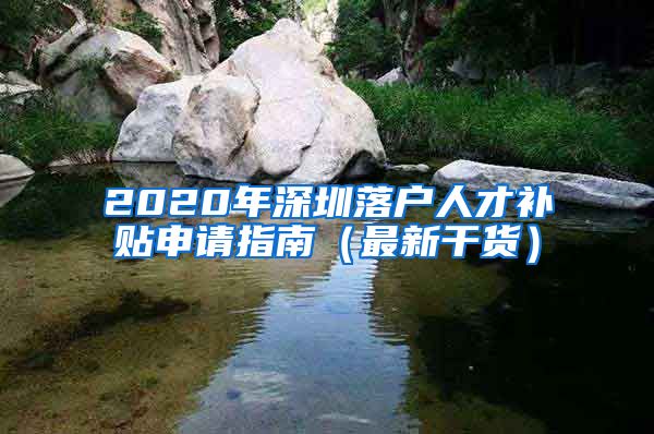 2020年深圳落戶人才補(bǔ)貼申請指南（最新干貨）