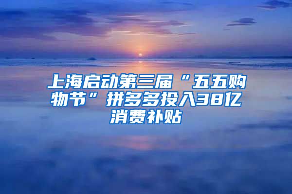 上海啟動第三屆“五五購物節(jié)”拼多多投入38億消費補貼