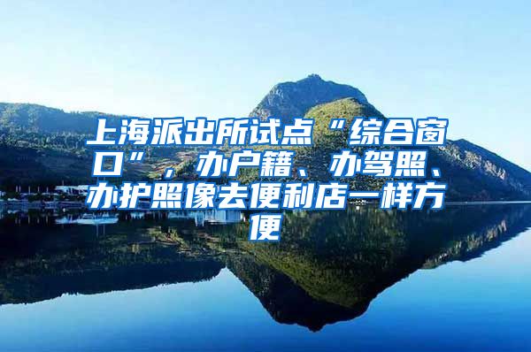 上海派出所試點“綜合窗口”，辦戶籍、辦駕照、辦護(hù)照像去便利店一樣方便