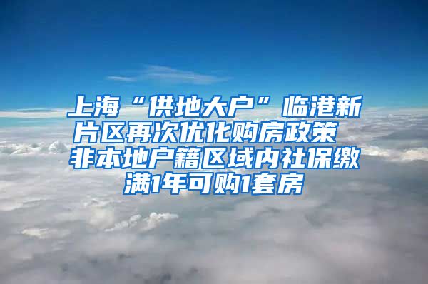 上?！肮┑卮髴簟迸R港新片區(qū)再次優(yōu)化購房政策 非本地戶籍區(qū)域內社保繳滿1年可購1套房