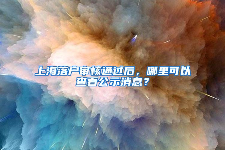 上海落戶審核通過后，哪里可以查看公示消息？