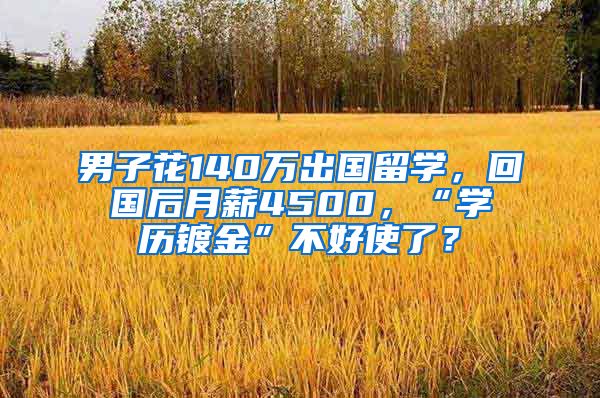 男子花140萬出國留學(xué)，回國后月薪4500，“學(xué)歷鍍金”不好使了？