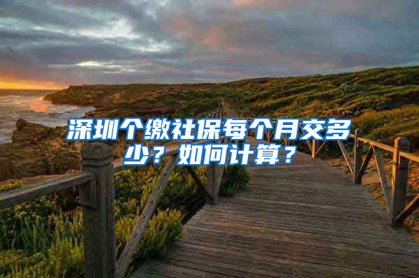 深圳個繳社保每個月交多少？如何計算？