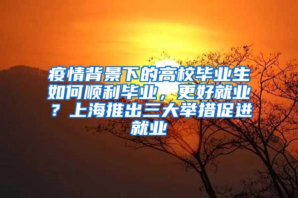 疫情背景下的高校畢業(yè)生如何順利畢業(yè)，更好就業(yè)？上海推出三大舉措促進(jìn)就業(yè)