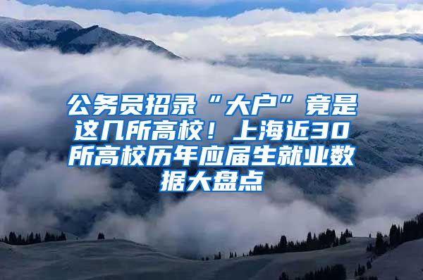 公務(wù)員招錄“大戶”竟是這幾所高校！上海近30所高校歷年應(yīng)屆生就業(yè)數(shù)據(jù)大盤點(diǎn)