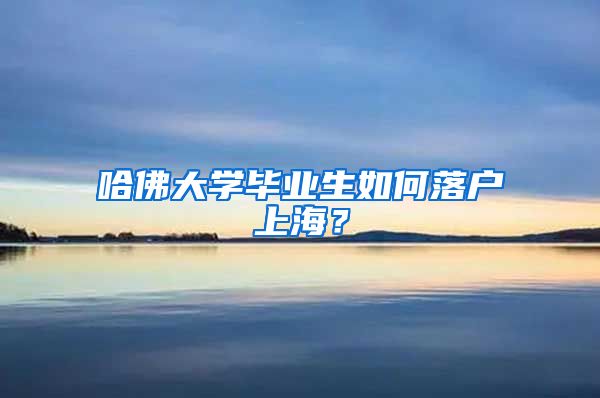 哈佛大學(xué)畢業(yè)生如何落戶上海？