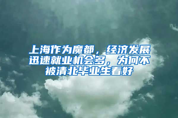 上海作為魔都，經(jīng)濟(jì)發(fā)展迅速就業(yè)機(jī)會(huì)多，為何不被清北畢業(yè)生看好