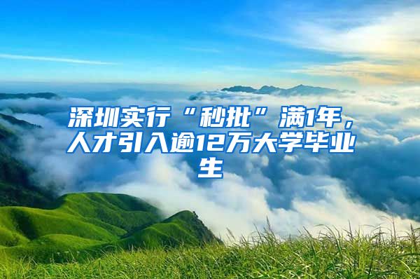 深圳實行“秒批”滿1年，人才引入逾12萬大學(xué)畢業(yè)生