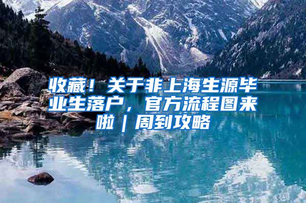 收藏！關(guān)于非上海生源畢業(yè)生落戶，官方流程圖來啦｜周到攻略