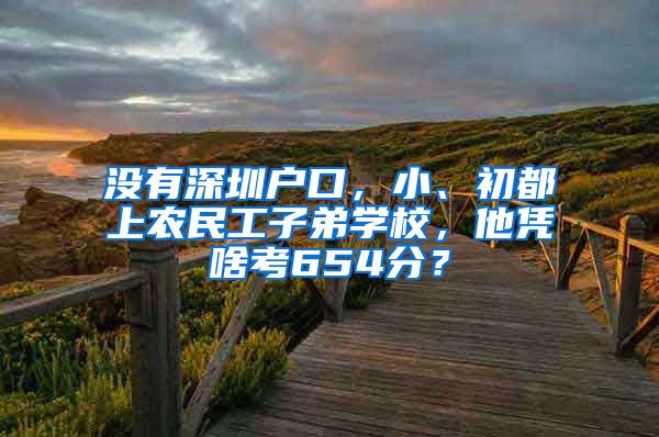 沒有深圳戶口，小、初都上農(nóng)民工子弟學(xué)校，他憑啥考654分？