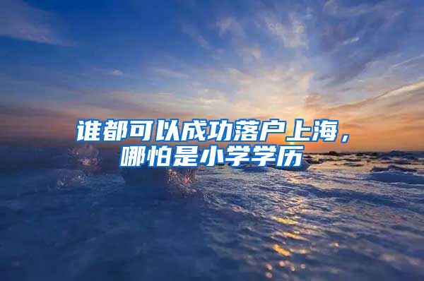 誰都可以成功落戶上海，哪怕是小學學歷