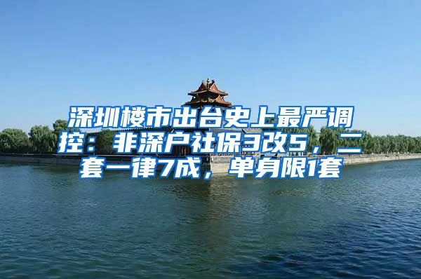 深圳樓市出臺(tái)史上最嚴(yán)調(diào)控：非深戶社保3改5，二套一律7成，單身限1套