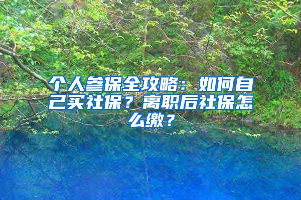 個(gè)人參保全攻略：如何自己買社保？離職后社保怎么繳？