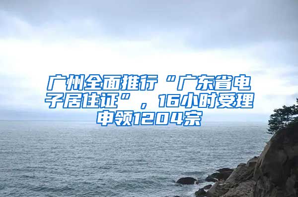 廣州全面推行“廣東省電子居住證”，16小時(shí)受理申領(lǐng)1204宗