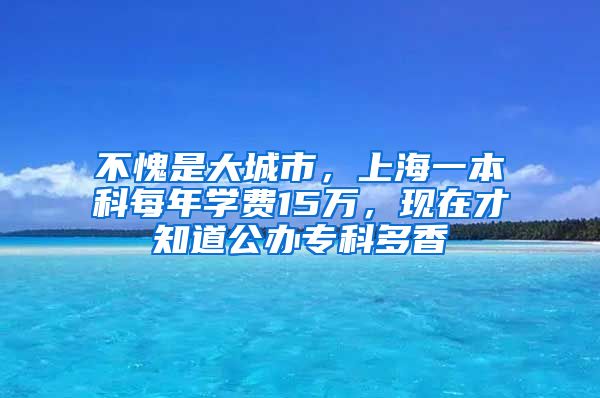 不愧是大城市，上海一本科每年學費15萬，現(xiàn)在才知道公辦專科多香