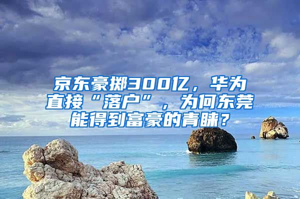 京東豪擲300億，華為直接“落戶(hù)”，為何東莞能得到富豪的青睞？