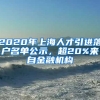 2020年上海人才引進落戶名單公示，超20%來自金融機構